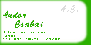 andor csabai business card